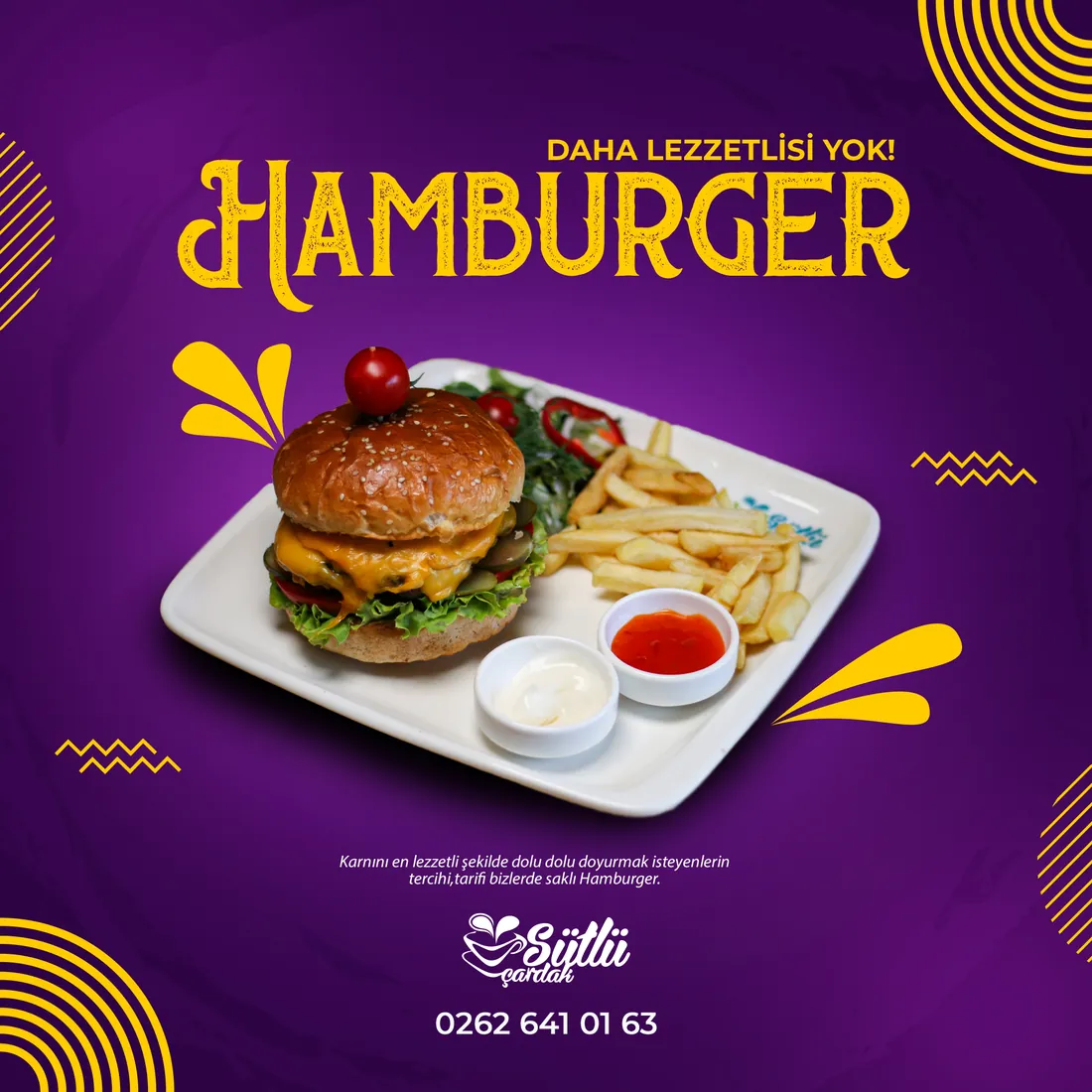 Social-Media-Post für ein Restaurant: Hamburger