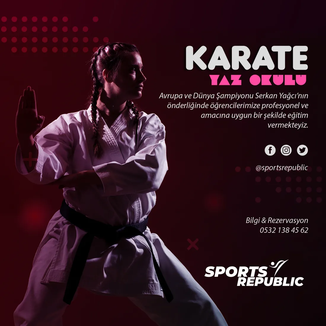 Social-Media-Post für ein Fitnessstudio: Karate-Sommerkurs