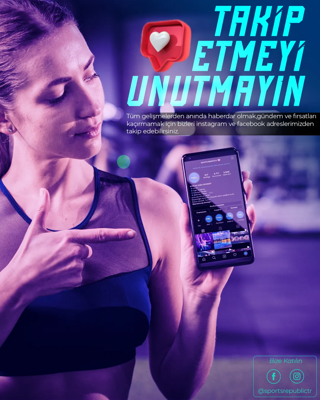 Vorlage für Social-Media-Posts eines Fitnessstudios
